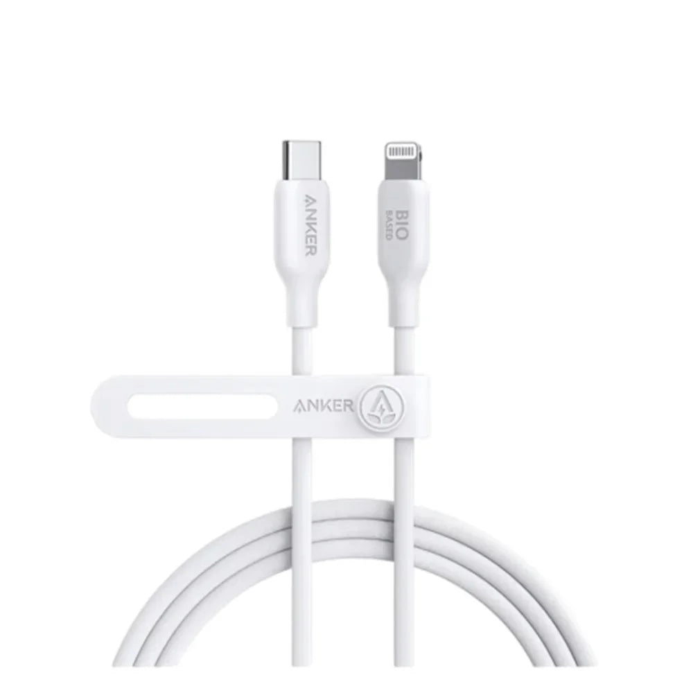 Anker 542 Usb-C To Lightning Cable (Bio-Based) (0.9M/3Ft) -White - Tashqila Anker 542 Usb-C To Lightning Cable (Bio-Based) (0.9M/3Ft) -White - Tashqila